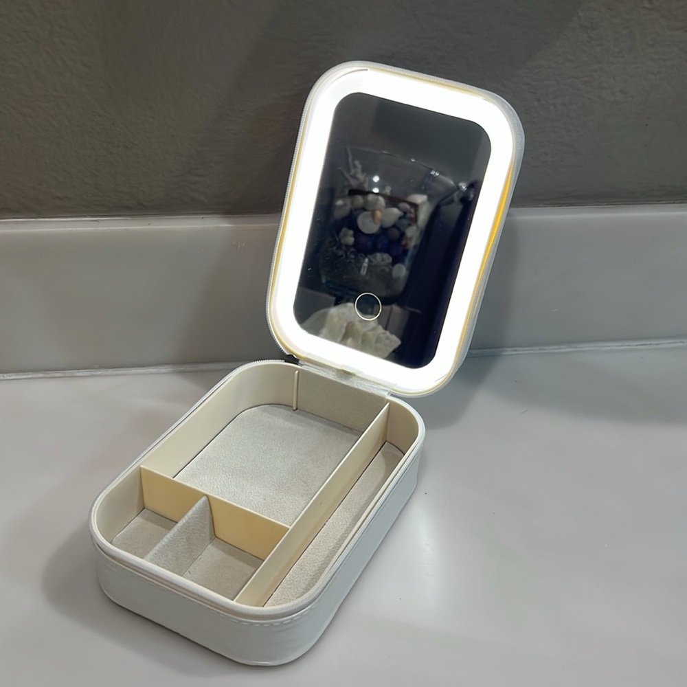 Travel makeup case w/light